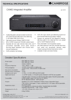 Cambridge Audio CXA60 - Technical Specificationss